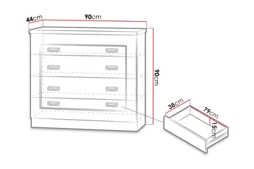Tadeusz kommode 90x44x90 cm - Opbevaring - Opbevaringsmøbler - Kommode - Entrékommode