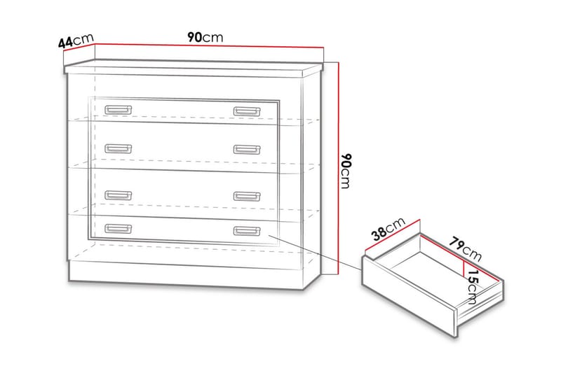 Tadeusz kommode 90x44x90 cm - Entréopbevaring - Entrékommode - Kommode