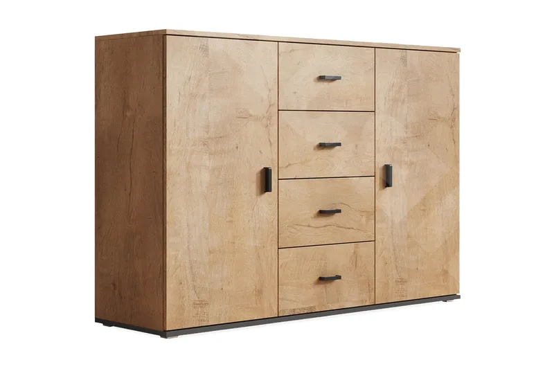 Uni Kommode, Hvid / Sort højglans