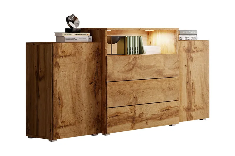 Urbanie Kommode 39x150 cm LED - Natur - Opbevaring - Opbevaringsmøbler - Kommode - Entrékommode