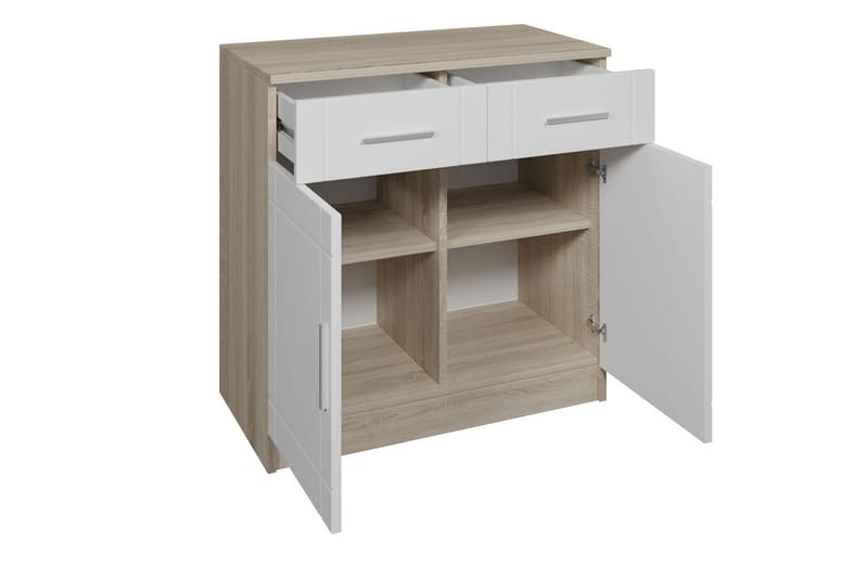 Valga Kommode 37x69 cm - Hvid/Natur - Opbevaring - Opbevaringsmøbler - Kommode - Entrékommode