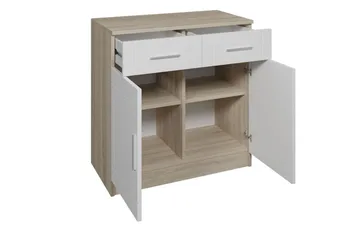 Valga Kommode 37x69 cm - Hvid/Natur - Opbevaring - Opbevaringsmøbler - Kommode - Entrékommode