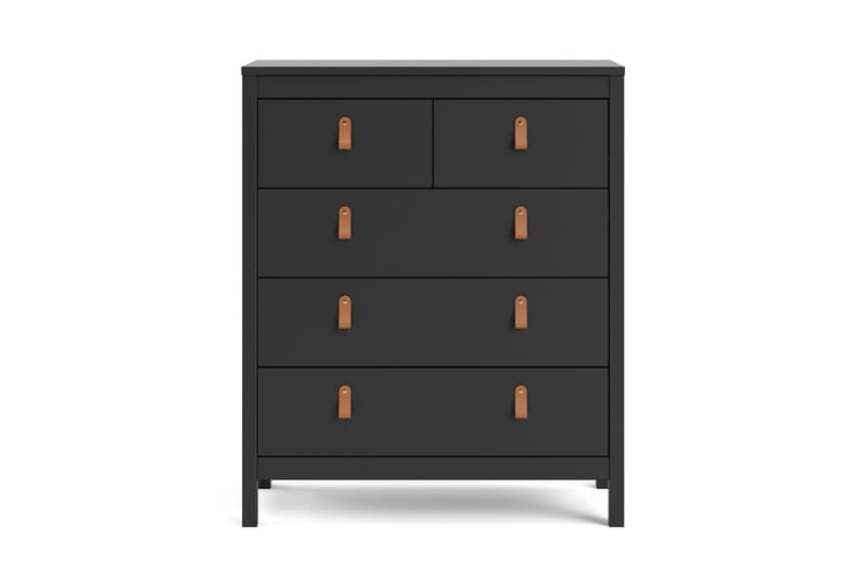 Vallvidera Kommode 5 Skuffer 38x82 cm - Sort/Natur - Opbevaring - Opbevaringsmøbler - Kommode - Entrékommode
