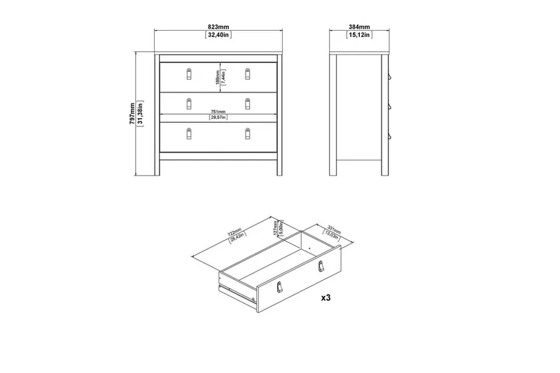 Vallvidera Kommode 82 cm - Beige - Opbevaring - Opbevaringsmøbler - Kommode - Entrékommode