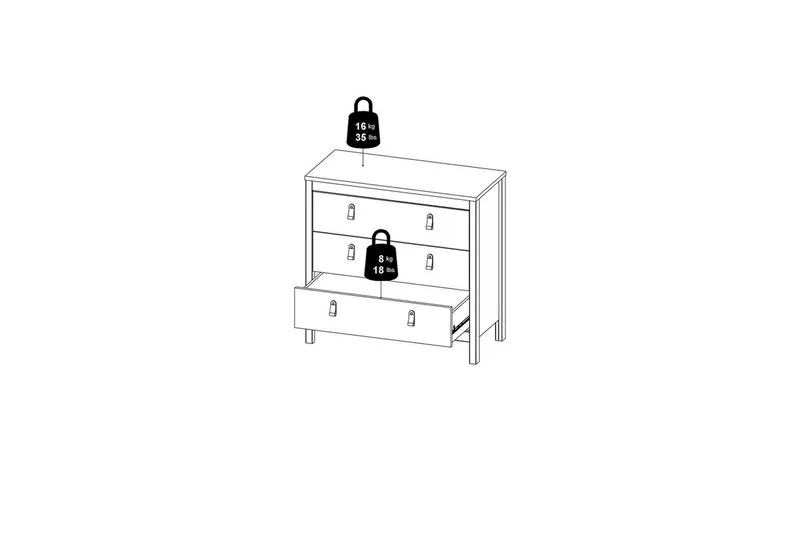 Vallvidera Kommode 82 cm - Beige - Opbevaring - Opbevaringsmøbler - Kommode - Entrékommode