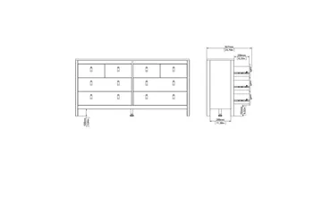Vallvidera Sengebord 159 cm - Sort - Opbevaring - Opbevaringsmøbler - Kommode