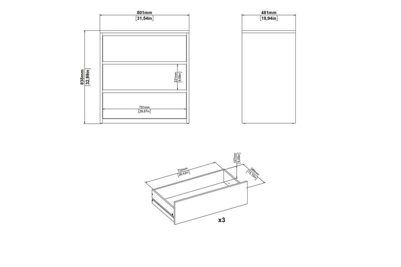 Varun Kommode 80 cm - Hvid - Opbevaring - Opbevaringsmøbler - Kommode - Entrékommode