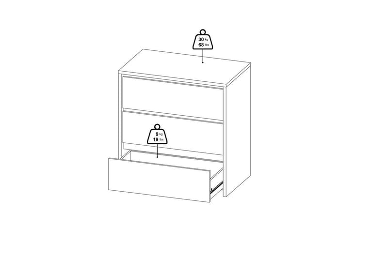 Varun Kommode 80 cm - Hvid - Opbevaring - Opbevaringsmøbler - Kommode - Entrékommode