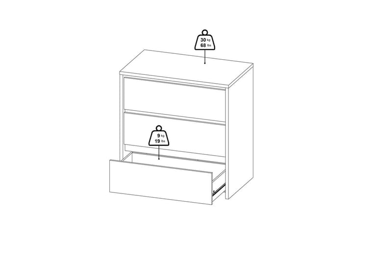 Varun Kommode 80 cm - Hvid - Opbevaring - Opbevaringsmøbler - Kommode - Entrékommode