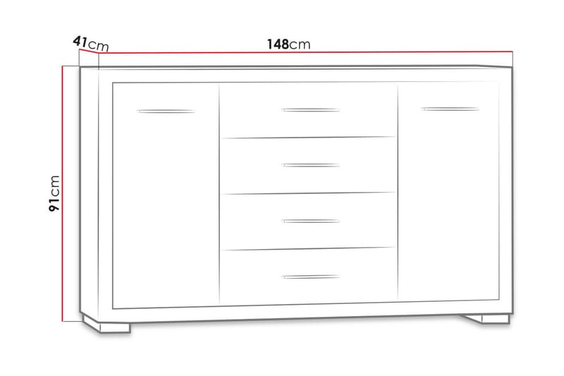 Vegas Kommode 41x148 cm - Eg - Opbevaring - Opbevaringsmøbler - Kommode