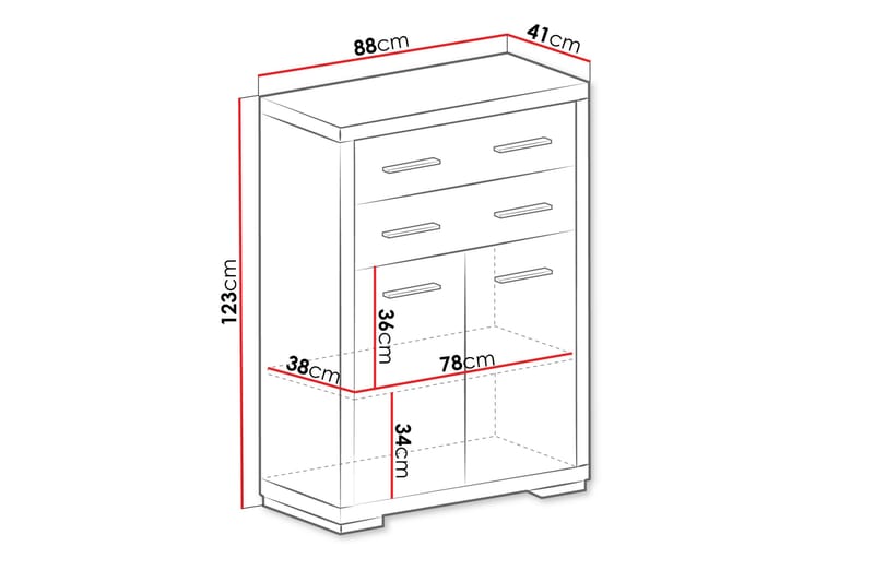 Vegas Kommode 41x88 cm - Eg - Opbevaring - Opbevaringsmøbler - Kommode - Entrékommode