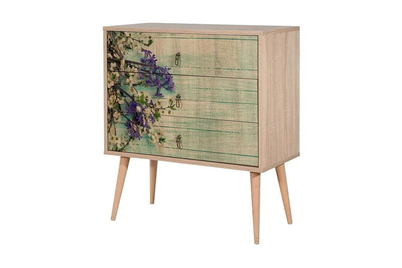 Vellavie Kommode Kirsebærblomst - Grøn/Brun - Opbevaring - Opbevaringsmøbler - Kommode - Entrékommode