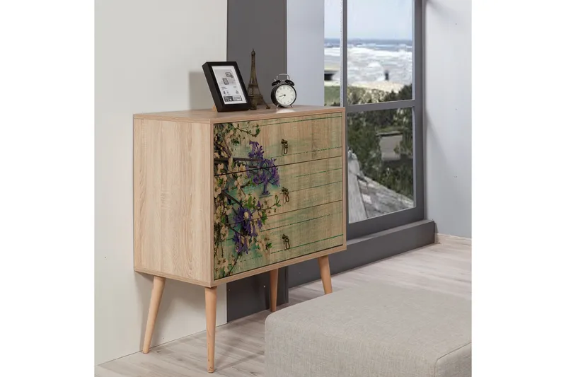 Vellavie Kommode Kirsebærblomst - Grøn/Brun - Opbevaring - Opbevaringsmøbler - Kommode - Entrékommode