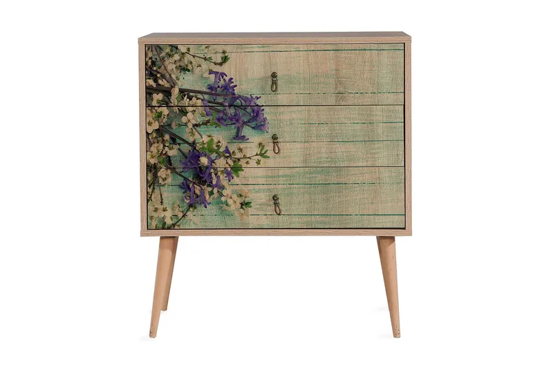 Vellavie Kommode Kirsebærblomst, Grøn/Brun