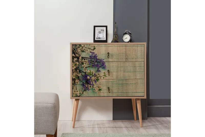 Vellavie Kommode Kirsebærblomst - Grøn/Brun - Opbevaring - Opbevaringsmøbler - Kommode - Entrékommode