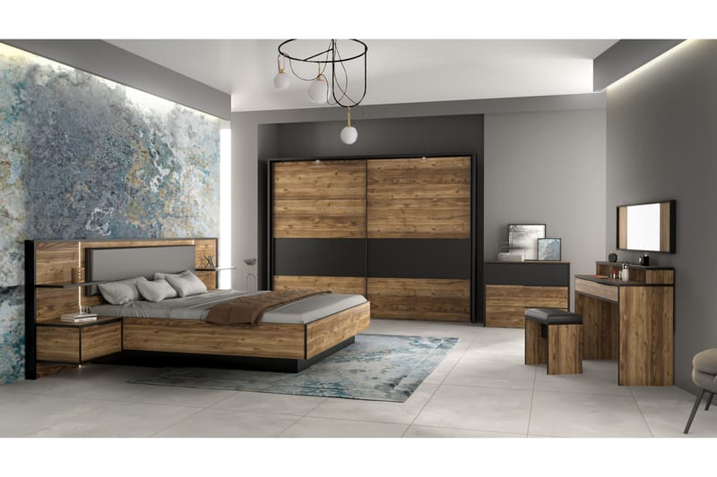 Vergina Kommode 42x100 cm - Brun/Sort - Opbevaring - Opbevaringsmøbler - Kommode - Entrékommode