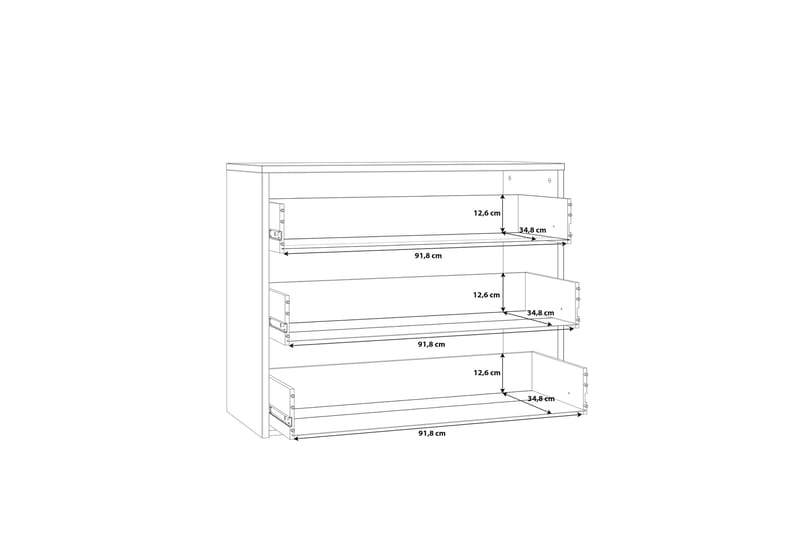 Vergina Kommode 42x100 cm - Brun/Sort - Opbevaring - Opbevaringsmøbler - Kommode - Entrékommode