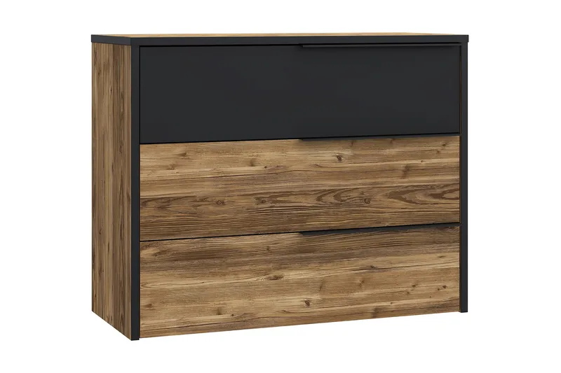 Vergina Kommode 42x100 cm, Brun/Sort
