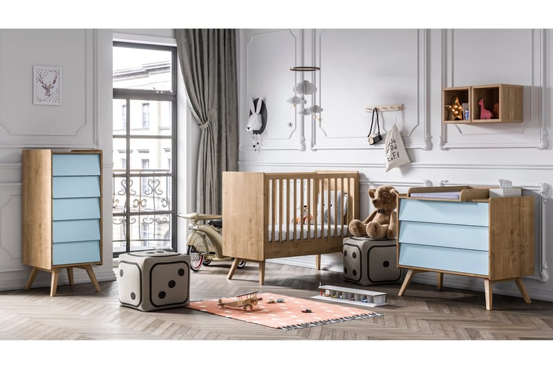 Vintage Kommode Træ/Natur/Blå - VOX - Opbevaring - Opbevaringsmøbler - Kommode