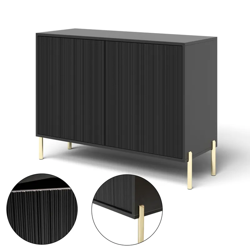 Virmani Kommode 104 cm - Sort - Opbevaring - Opbevaringsmøbler - Kommode