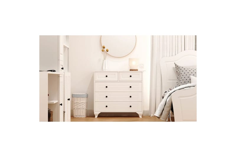 Vornrel Kommode 90 cm - Mat Hvid - Opbevaring - Opbevaringsmøbler - Kommode - Entrékommode