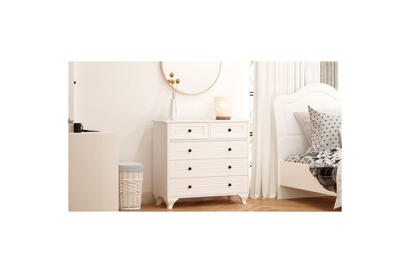 Vornrel Kommode 90 cm - Mat Hvid - Opbevaring - Opbevaringsmøbler - Kommode - Entrékommode