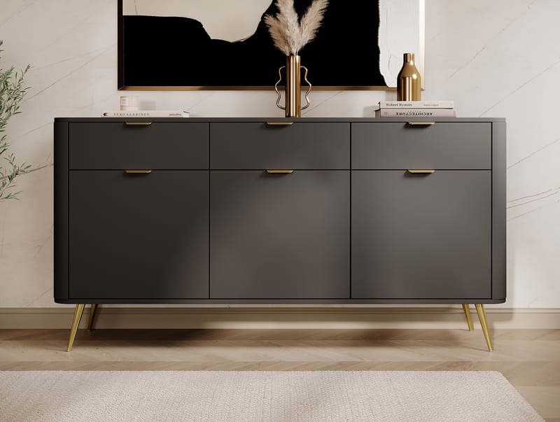 Walia Kommode 163 cm - Sort - Opbevaring - Opbevaringsmøbler - Kommode