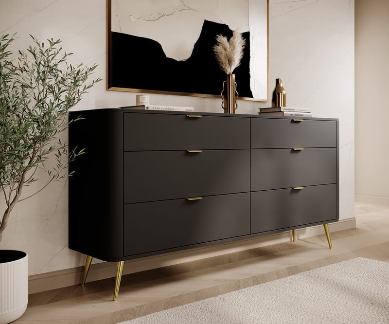 Walia Kommode 173 cm - Sort - Opbevaring - Opbevaringsmøbler - Kommode