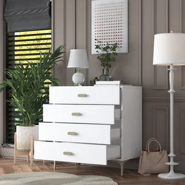 Kommode Wallxpert Cleo hylde (85,6 x 90,7 x 45 cm) hvid - Hvid - Opbevaring - Opbevaringsmøbler - Kommode