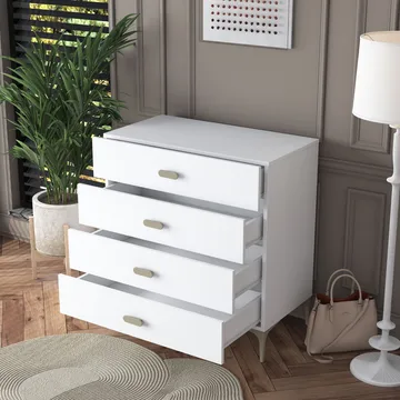Kommode Wallxpert Cleo hylde (85,6 x 90,7 x 45 cm) hvid - Hvid - Opbevaring - Opbevaringsmøbler - Kommode