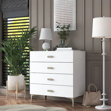 Kommode Wallxpert Cleo hylde (85,6 x 90,7 x 45 cm) hvid - Hvid - Opbevaring - Opbevaringsmøbler - Kommode
