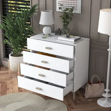 Kommode Wallxpert Cleo hylde (85,6 x 90,7 x 45 cm) hvid - Hvid - Opbevaring - Opbevaringsmøbler - Kommode