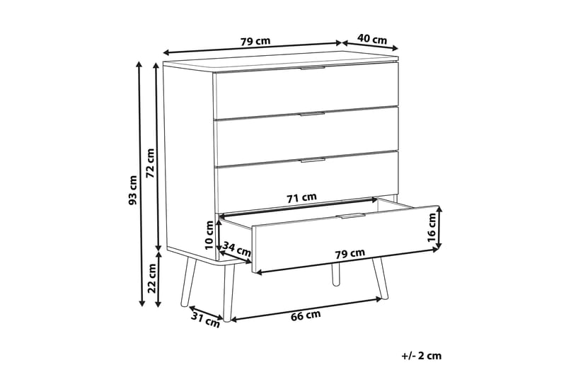 Walpi Kommode 79 cm - Sort - Opbevaring - Opbevaringsmøbler - Kommode - Entrékommode