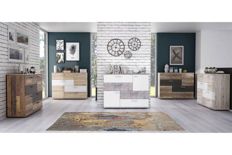 Waunifor Kommode 125 cm - Brun/Hvid - Opbevaring - Opbevaringsmøbler - Kommode