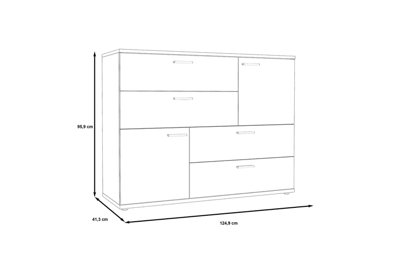 Waunifor Kommode 125 cm - Brun/Hvid - Opbevaring - Opbevaringsmøbler - Kommode