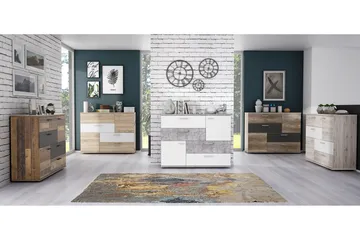Waunifor Kommode 125 cm - Hvid/Grå - Opbevaring - Opbevaringsmøbler - Kommode
