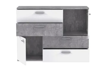 Waunifor Kommode 125 cm - Hvid/Grå - Opbevaring - Opbevaringsmøbler - Kommode