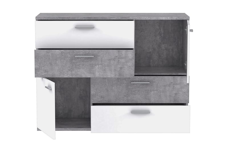 Waunifor Kommode 125 cm - Hvid/Grå - Opbevaring - Opbevaringsmøbler - Kommode