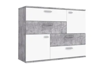 Waunifor Kommode 125 cm - Hvid/Grå - Opbevaring - Opbevaringsmøbler - Kommode