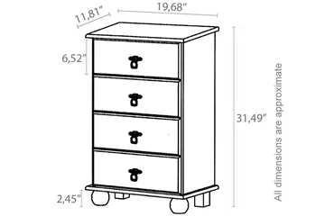 Welton kommode 50x80 cm - hvid - Opbevaring - Opbevaringsmøbler - Kommode - Entrékommode