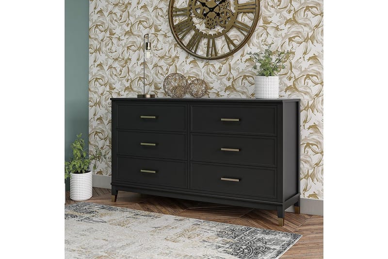 Westerleigh Kommode 144x41 cm Sort/Guld - CosmoLiving - Opbevaring - Opbevaringsmøbler - Kommode