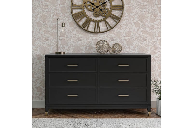 Westerleigh Kommode 144x41 cm Sort/Guld - Opbevaring - Opbevaringsmøbler - Kommode