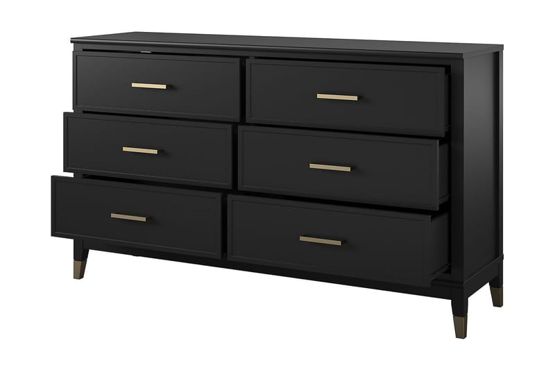 Westerleigh Kommode 144x41 cm Sort/Guld - Opbevaring - Opbevaringsmøbler - Kommode