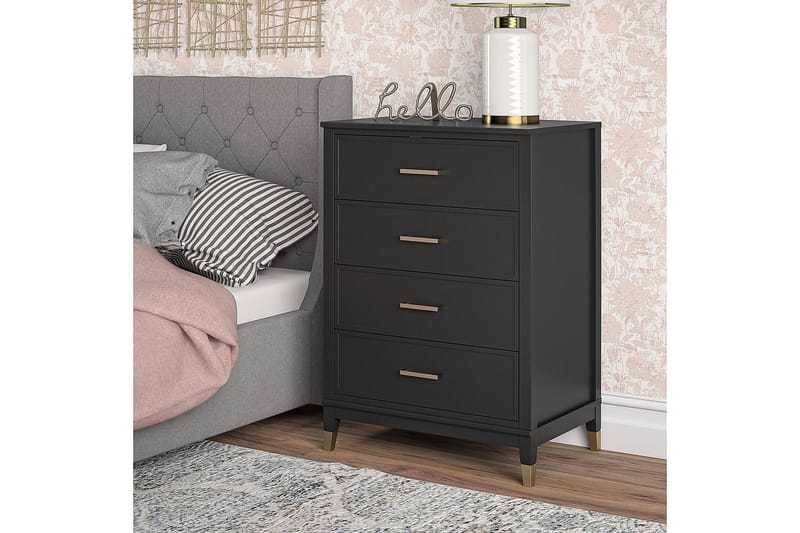 Westerleigh Kommode 76x50 cm Sort/Guld - CosmoLiving - Opbevaring - Opbevaringsmøbler - Kommode - Entrékommode