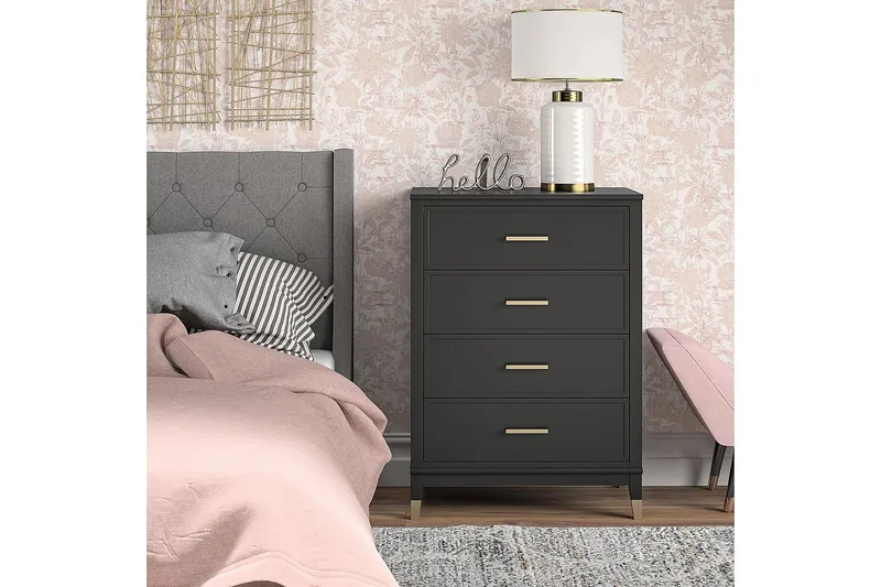 Westerleigh Kommode 76x50 cm Sort/Guld - Opbevaring - Opbevaringsmøbler - Kommode - Entrékommode