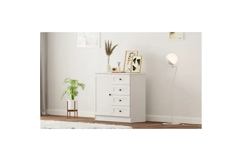 Zavira Kommode 87 cm - Mat Hvid - Opbevaring - Opbevaringsmøbler - Kommode - Entrékommode