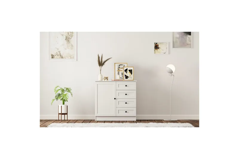 Zavira Kommode 87 cm - Mat Hvid - Opbevaring - Opbevaringsmøbler - Kommode - Entrékommode