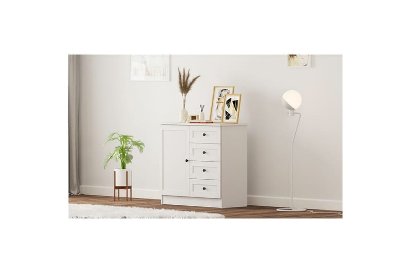 Zavira Kommode 87 cm - Mat Hvid - Opbevaring - Opbevaringsmøbler - Kommode - Entrékommode