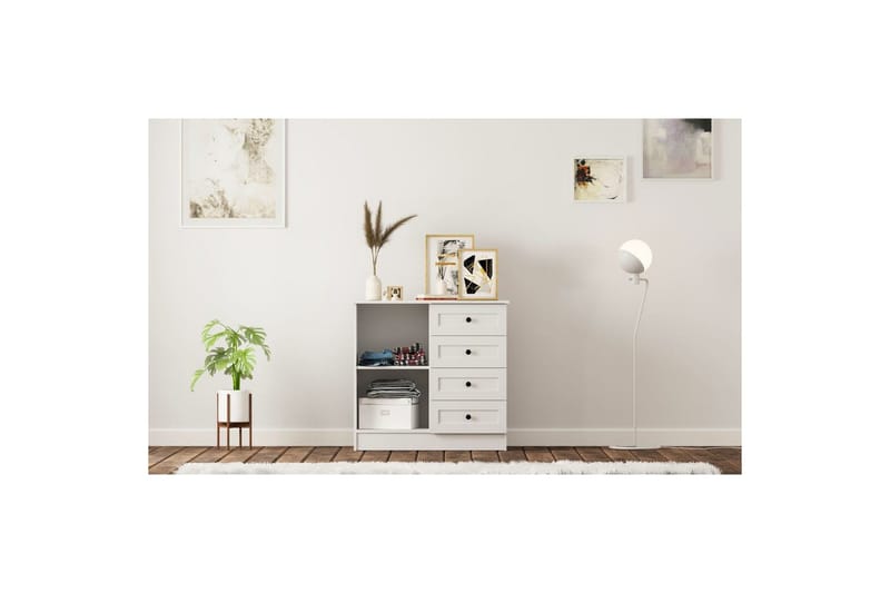 Zavira Kommode 87 cm - Mat Hvid - Opbevaring - Opbevaringsmøbler - Kommode - Entrékommode
