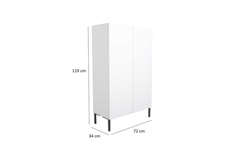 Zenla Kommode 72 cm - Hvid - Opbevaring - Opbevaringsmøbler - Kommode - Entrékommode